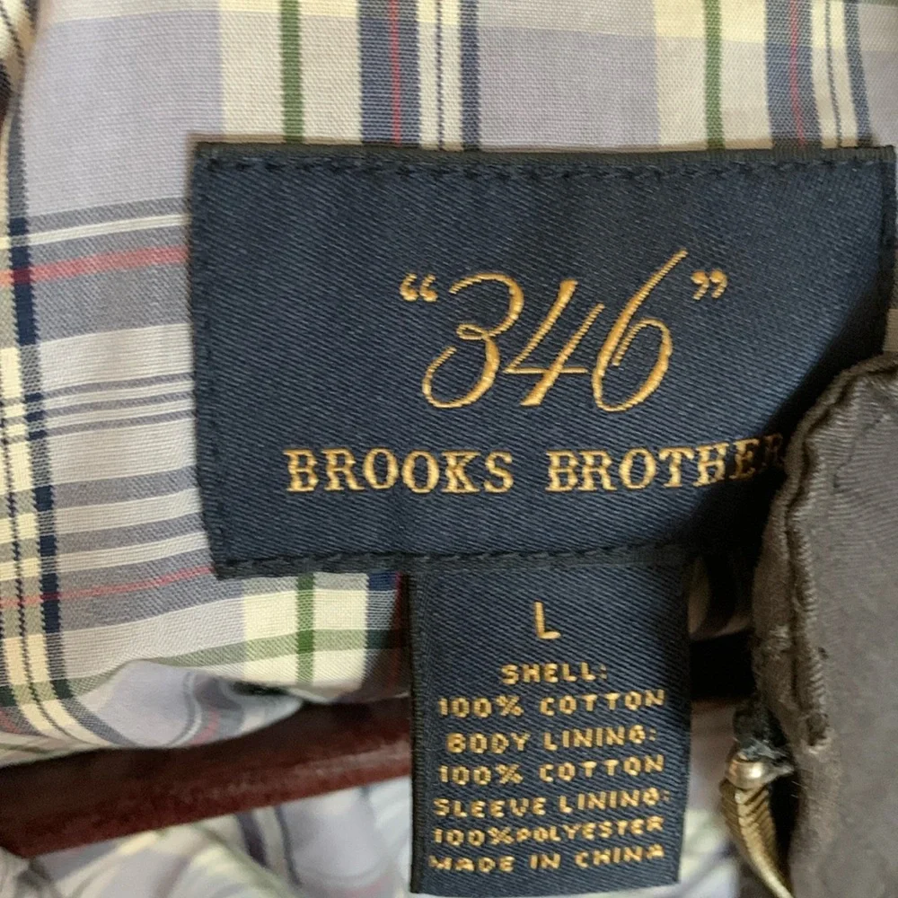 Brooks Brothers 346 Navy Gray Bomber Jacket L
